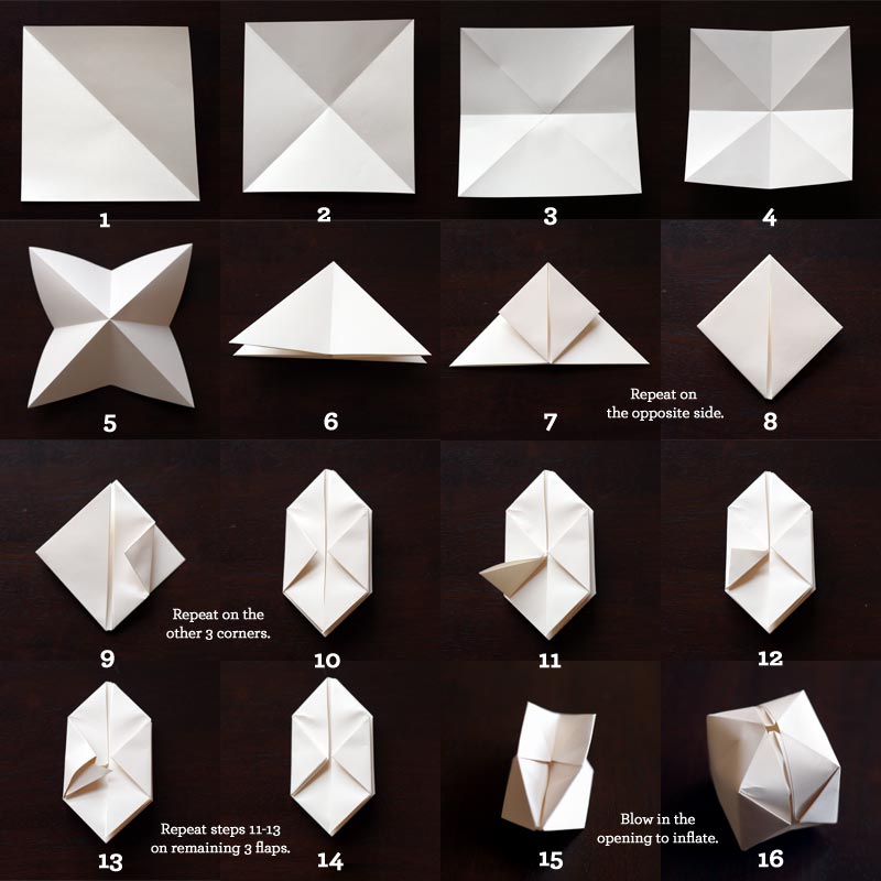 DIY Origami Cube Lights Spoon & Tamago