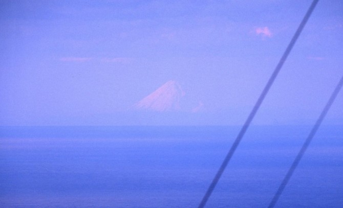 mt fuji from afar - zushi port tower
