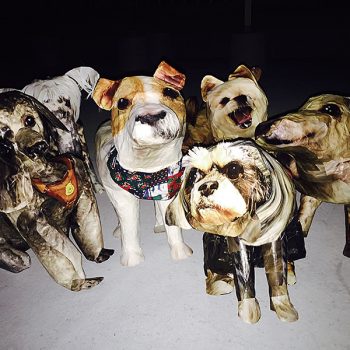 Collaged 3D Sculptures of Dogs by Akina Tokiyoshi