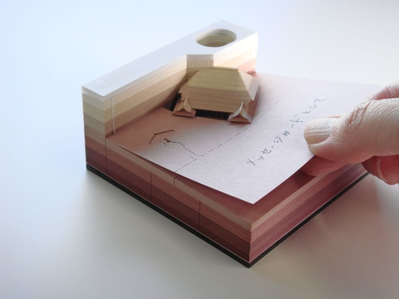 Omoshiroi Block A Memo Pad That Excavates Objects As It Gets Used Spoon Tamago