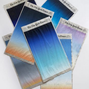 Small Windows of Sunrises Painted onto the Covers of the New York Times by Sho Shibuya