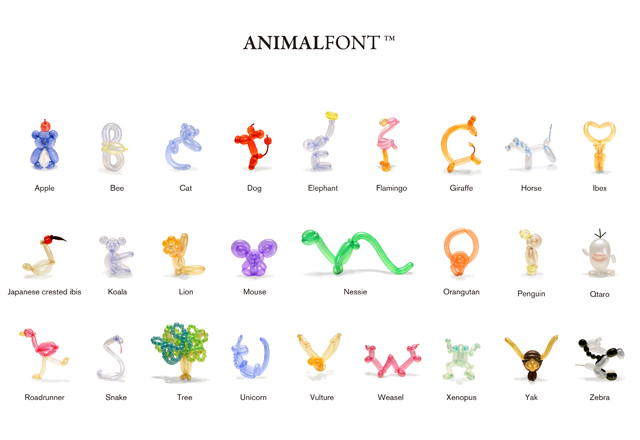 Animal Balloon Typography - Spoon & Tamago