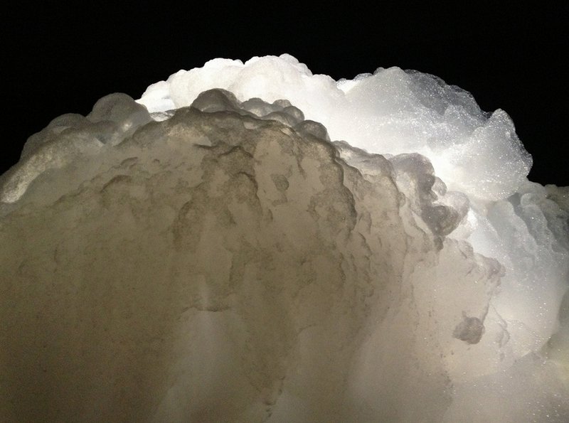 an installation of billowing foam clouds by Kohei Nawa