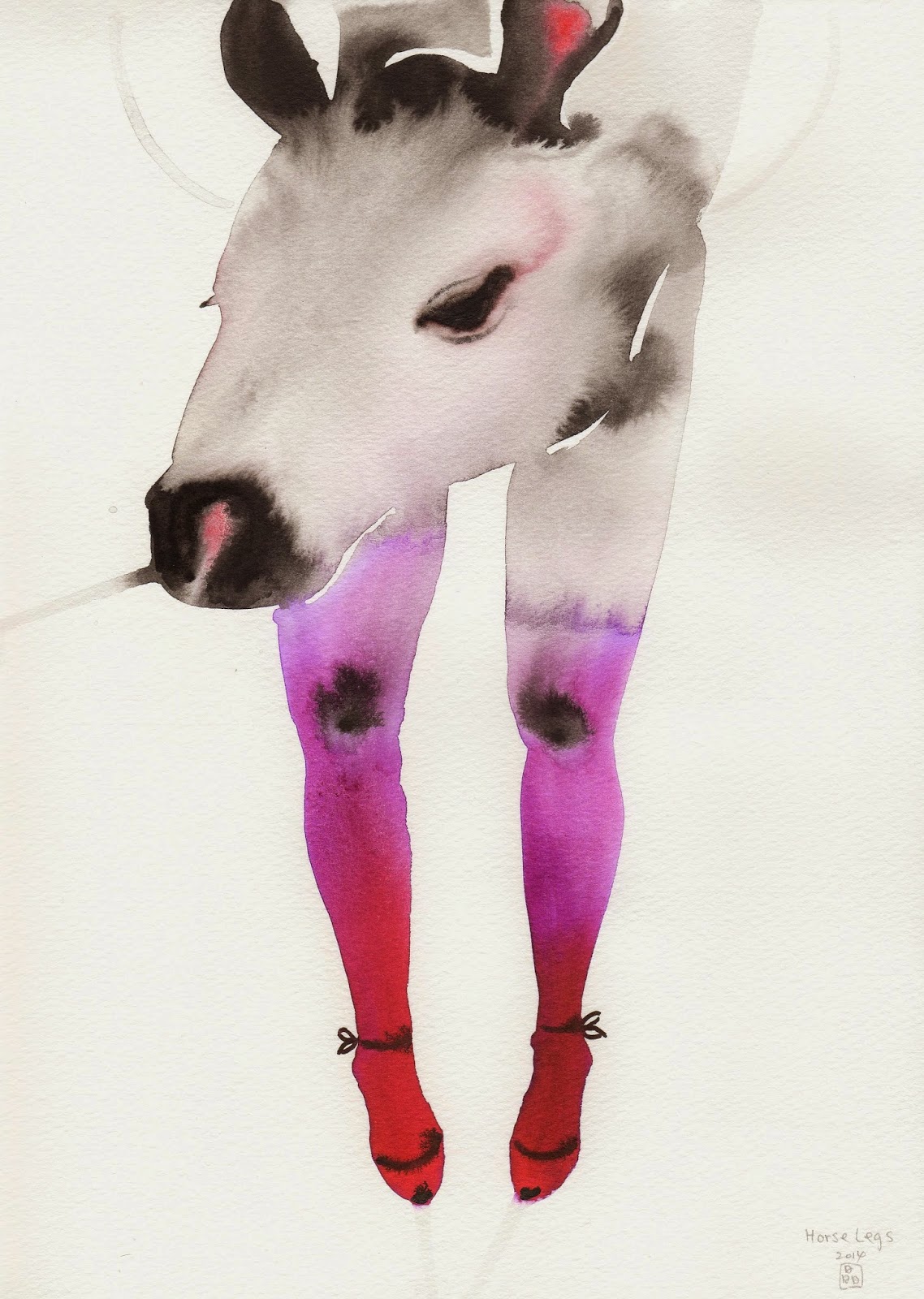 animal legs watercolors by Akiko Kobayakawa