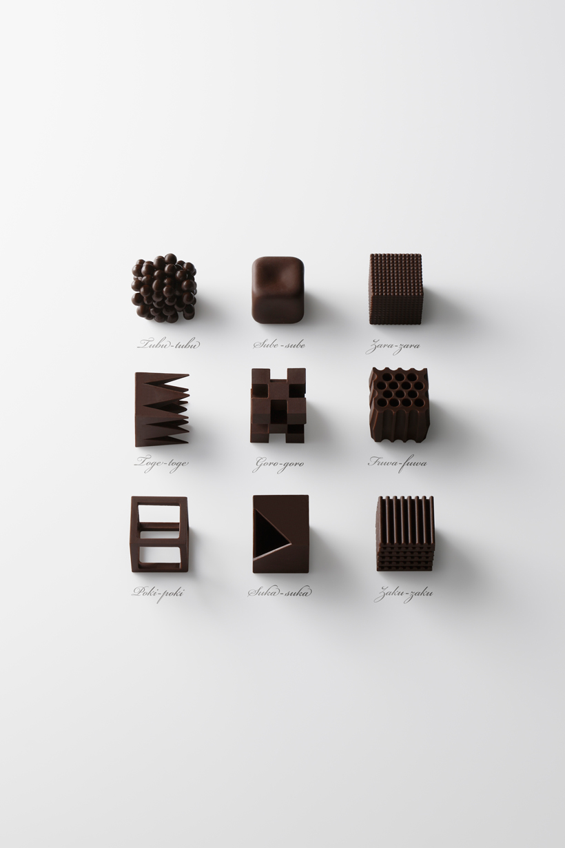 chocolatexture by nendo chocolates that represent texture