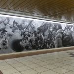 dragonquest blackboard mural in shinjuku