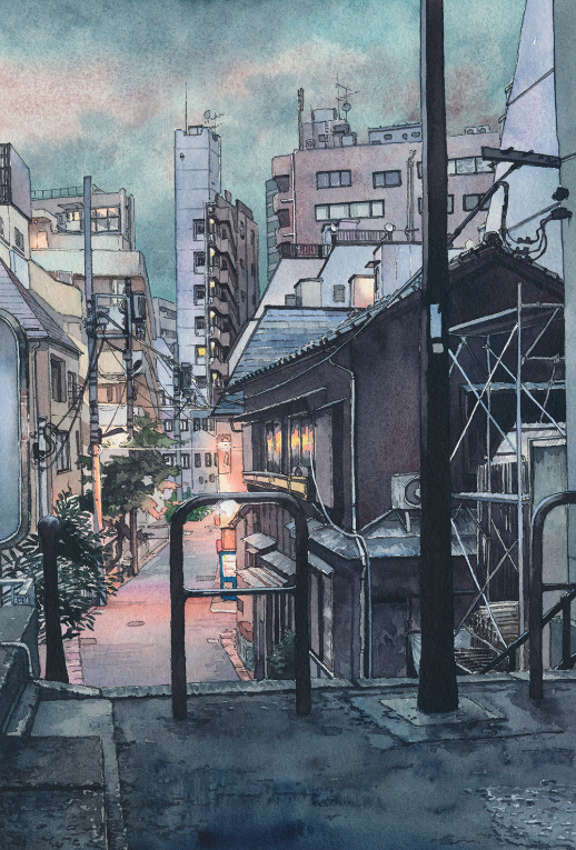 Watercolor Illustrations Depicting Night Streets of Tokyo by Mateusz  Urbanowicz - Spoon & Tamago