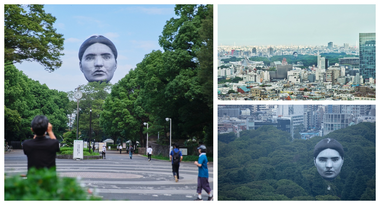Giant Head Hot Air Balloon Floated Over Tokyo in Surreal Art