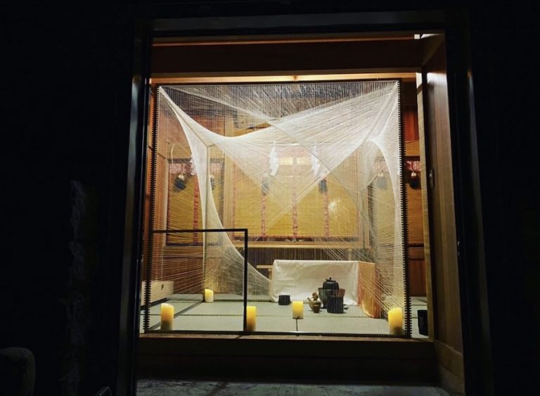 A Tea Ceremony in a Portable Tea Room Atop Mount Fuji Spoon & Tamago