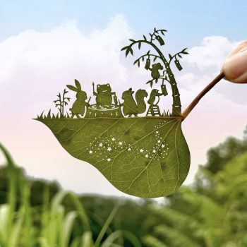 Kirie Artist Lito Celebrates Tanabata with Handcut Leaves